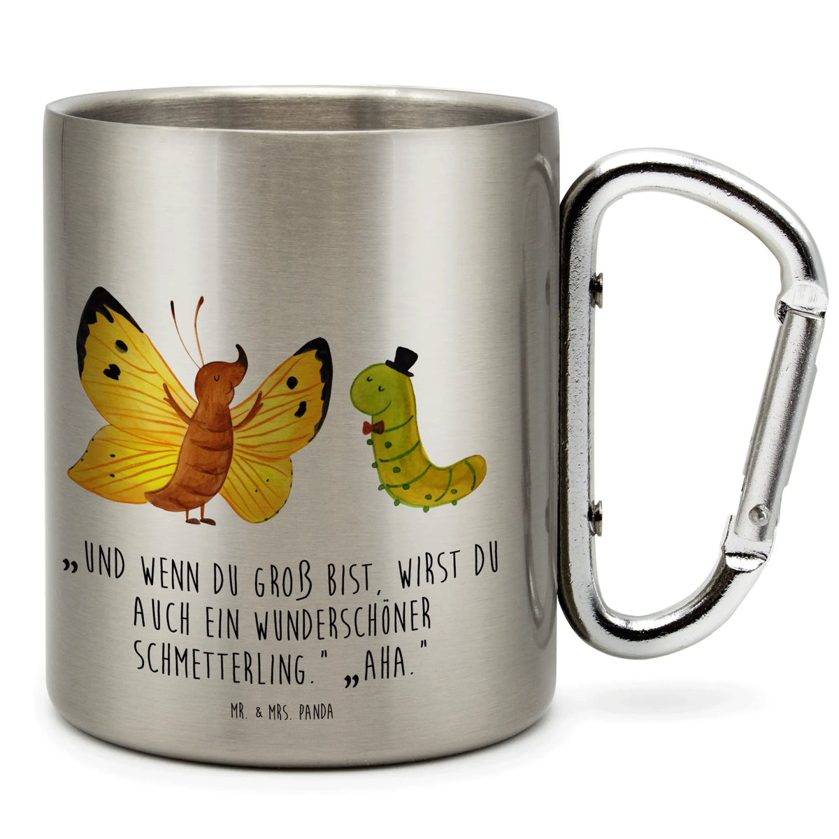 Edelstahlbecher Raupe Schmetterling Thermobecher Edelstahl, Metallbecher, Trinkbecher Edelstahl, thermotasse, Edelstahl-Isolierbecher, Reisebecher, Campingbecher, Thermobecher, Edelstahltasse, Isolierbecher, spruchbecher, Trinkbecher Metall, Teebecher, Karabiner Becher, karabinerbecher, Campingtasse, Isolierbecher Edelstahl, wandertasse, Edelstahlbecher, karabiner tasse, Edelstahl Trinkbecher, Kaffeebecher Edelstahl, Becher Aus Edelstahl, isoliertasse, wanderbecher, Edelstahl-Thermobecher, motivbecher, edelstahl reisebecher, Teetasse, Lustige Sprüche, Tiere, Tiermotive, Gute Laune, Zitronenfalter, Entwicklung, Schönheit, Raupe, Hütchen, Erwachsen Werden, Kokon, Aufwachsen, Schmetterling, Hut
