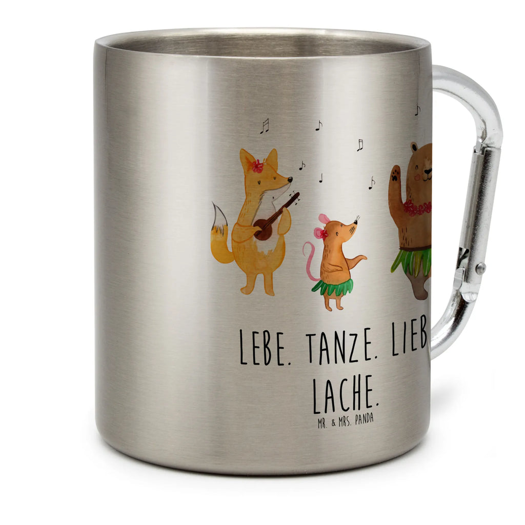 Stainless steel mug forest animals Aloha small animals, cute, funny, cute animal motives, hand drawn, small world, funny sayings, good mood, happy, gifts, gift ideas, special gifts, animal lover, card, rabbit, forest animals, dancing, bear, laughter, life, hedgehog, forest, music, aloha