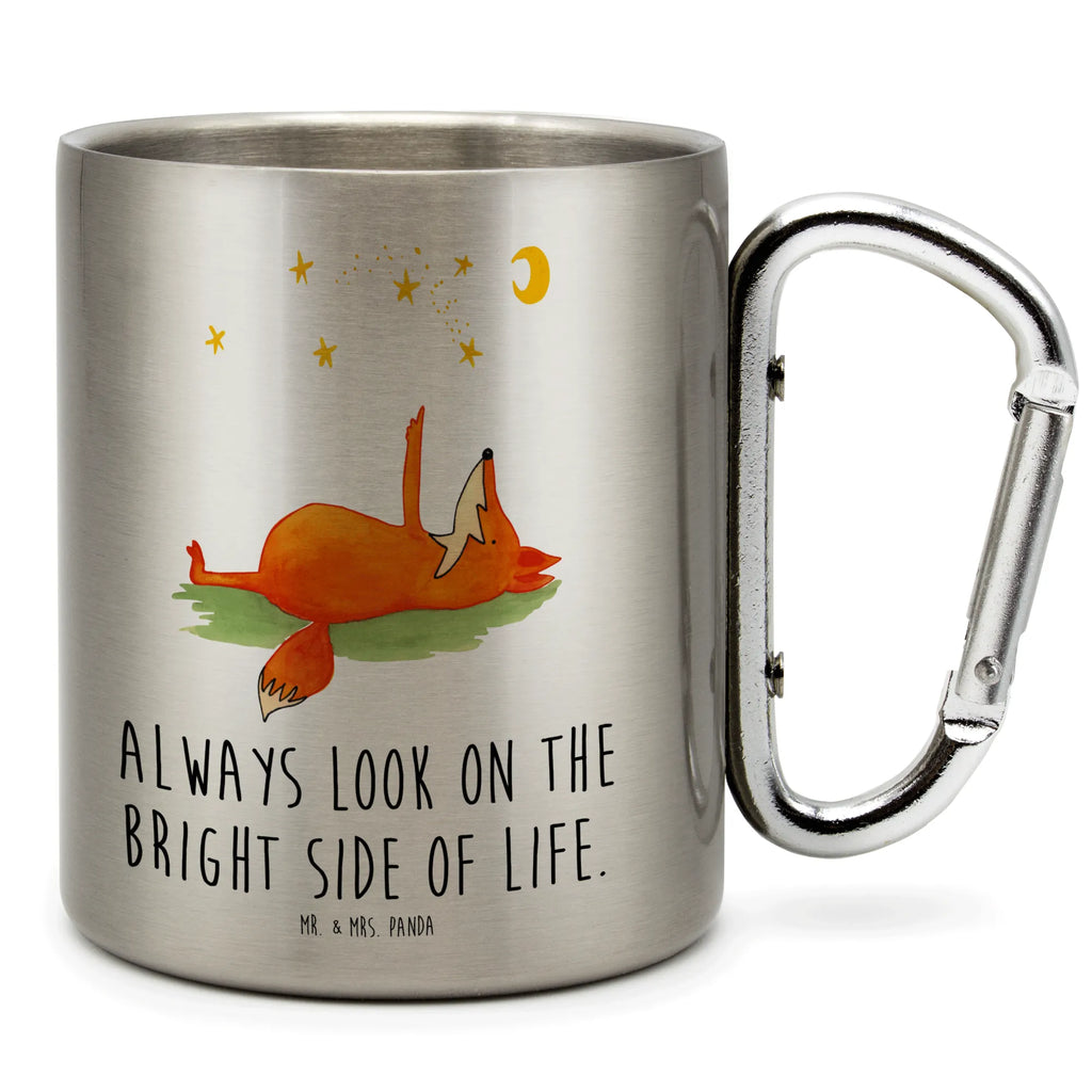 Stainless steel mug Fox Stars fox, foxes, forest wildlife, clever as a fox, animal lover, Fox, Saying positive, Saying beautiful, words of consolation, Romance, Always Look on the Bright Side of Life