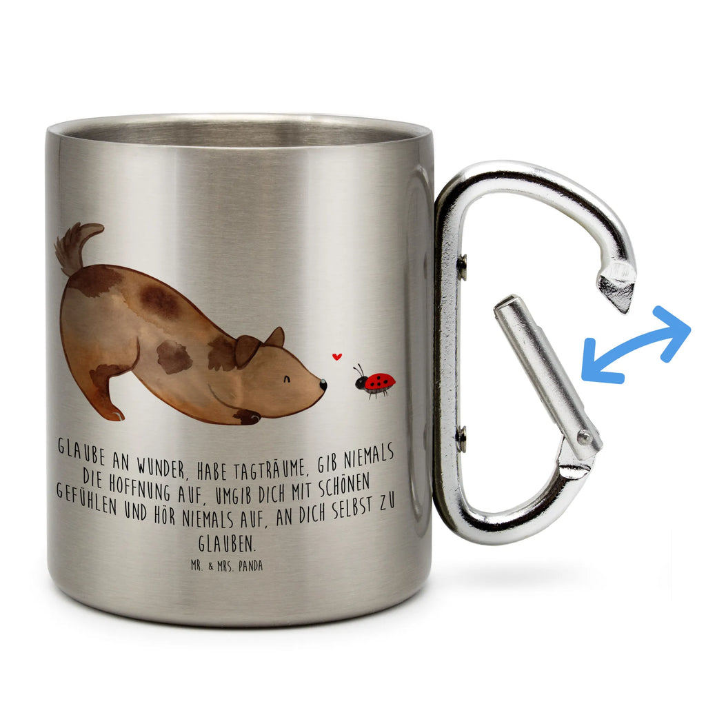Stainless steel mug Dog ladybug dog, mutt, hound, woof, dog mama, dog breed, love dogs, love for dogs, dog decorative items, bag with dog print, funny gifts for dog owners, what do you give a dog lover, Christmas gifts for dogs, gifts for dogs, dog sayings, Mongrel, Mongrel dog, Dog, Dogs, Dog slogan, Sayings, Ladybird