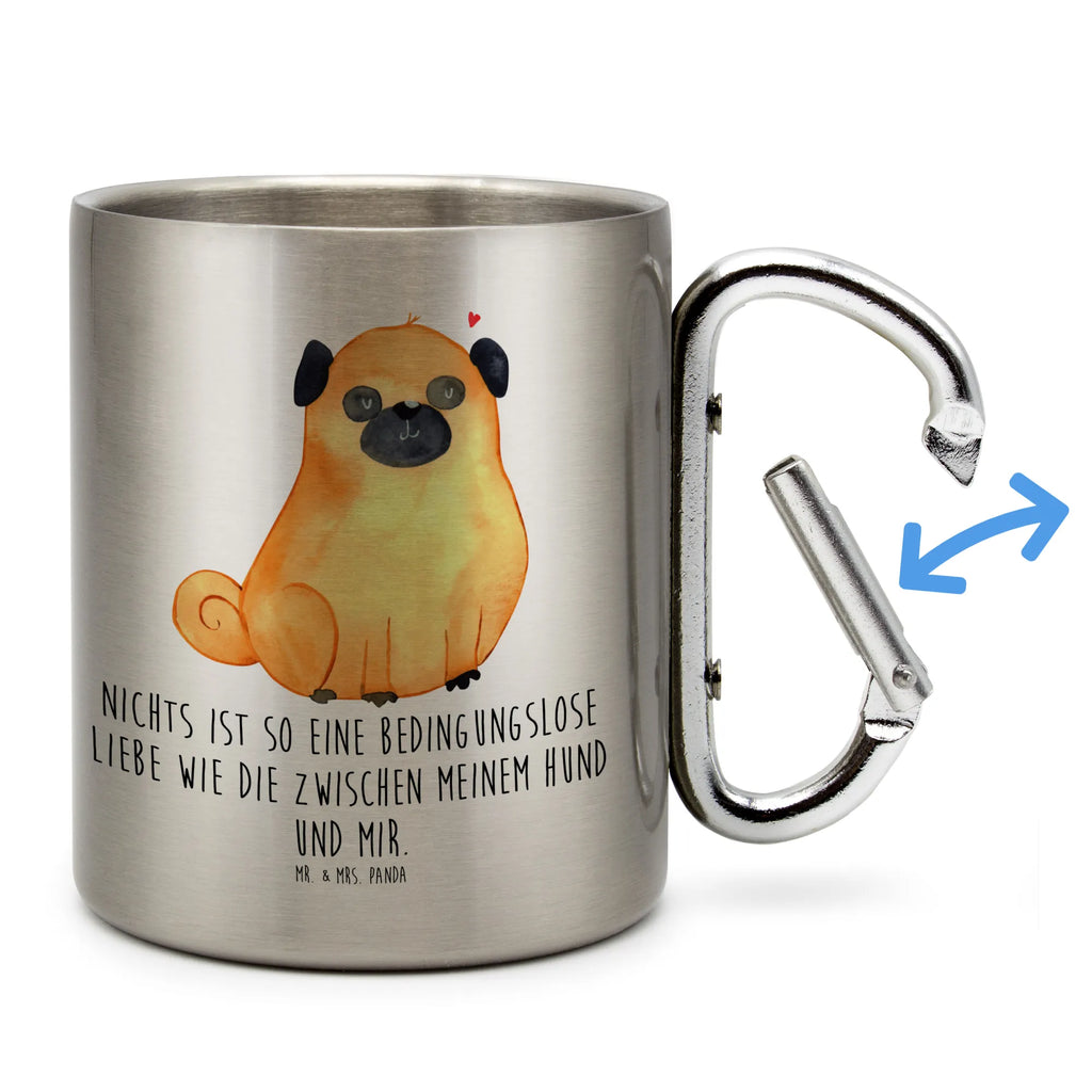 Stainless steel mug Pug dog, mutt, hound, woof, dog mama, dog breed, love dogs, love for dogs, dog decorative items, bag with dog print, funny gifts for dog owners, what do you give a dog lover, Christmas gifts for dogs, gifts for dogs, dog sayings, love, Pug, dog love