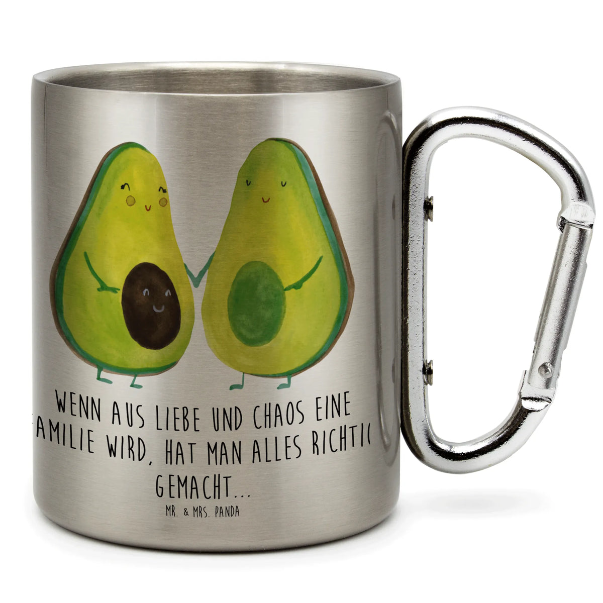 Stainless steel mug avocado pair vegetables, children, birth, pregnancy, wedding