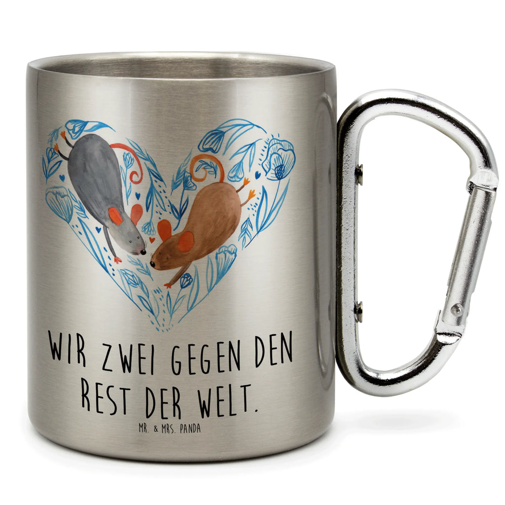 Stainless steel mug Mice heart Love, Loving, Two, Together, Marriage, Engagement, Proposal of marriage, Love gift, gift for her, gift for him, anniversary gift, mice, proof of love, mouse, love, wedding, togetherness, gift for two, engagement, favourite person, anniversary, love gift, love message
