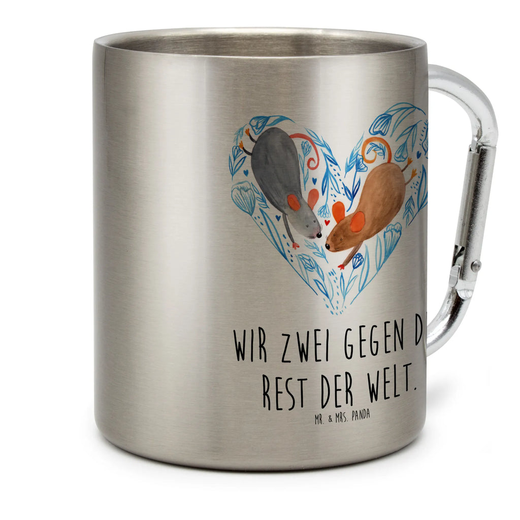 Stainless steel mug Mice heart Love, Loving, Two, Together, Marriage, Engagement, Proposal of marriage, Love gift, gift for her, gift for him, anniversary gift, mice, proof of love, mouse, love, wedding, togetherness, gift for two, engagement, favourite person, anniversary, love gift, love message