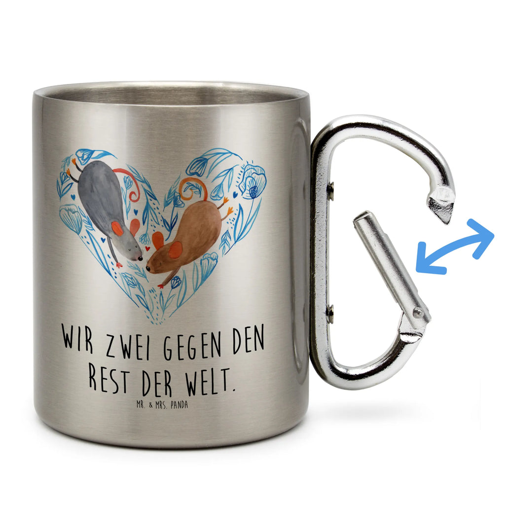 Stainless steel mug Mice heart Love, Loving, Two, Together, Marriage, Engagement, Proposal of marriage, Love gift, gift for her, gift for him, anniversary gift, mice, proof of love, mouse, love, wedding, togetherness, gift for two, engagement, favourite person, anniversary, love gift, love message