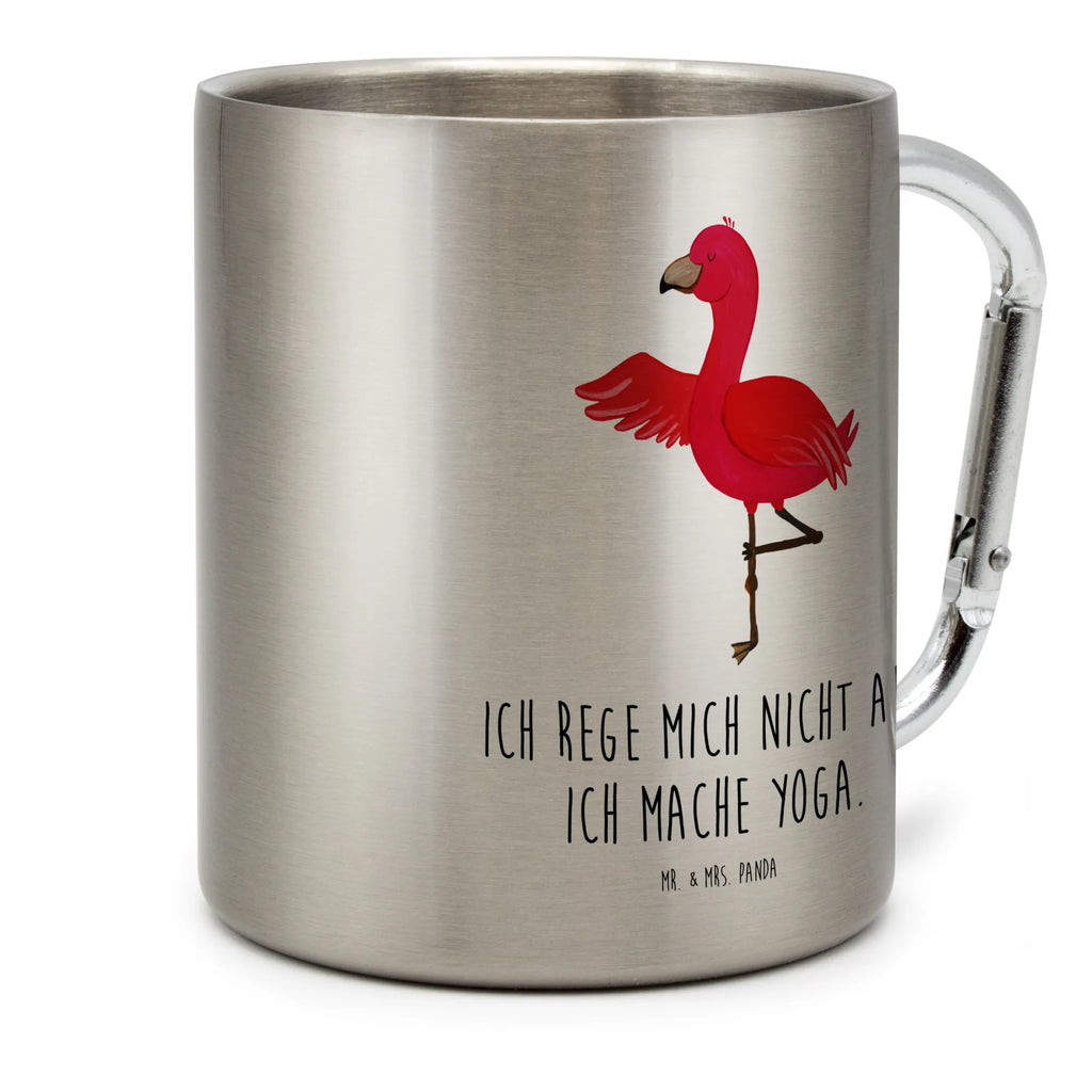 Stainless steel mug flamingo yoga Flamingo, pink, pink bird, bird of paradise, red, flamingo decoration, gift pink, gifts, gift idea, children, adults, girls, flamingo fans, summer, vacation, sea, unusual gifts in pink, pink gifts, girls gifts, small gifts, Caribbean feeling, funny sayings, agitation, yoga exercise, deep relaxation, mindfulness, yoga, namaste, anger, relaxation, bird