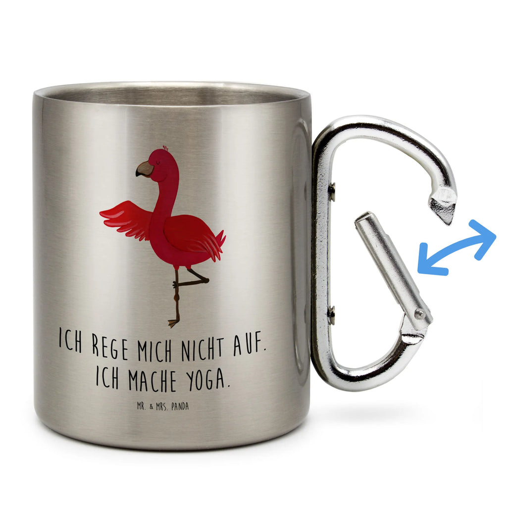 Stainless steel mug flamingo yoga Flamingo, pink, pink bird, bird of paradise, red, flamingo decoration, gift pink, gifts, gift idea, children, adults, girls, flamingo fans, summer, vacation, sea, unusual gifts in pink, pink gifts, girls gifts, small gifts, Caribbean feeling, funny sayings, agitation, yoga exercise, deep relaxation, mindfulness, yoga, namaste, anger, relaxation, bird