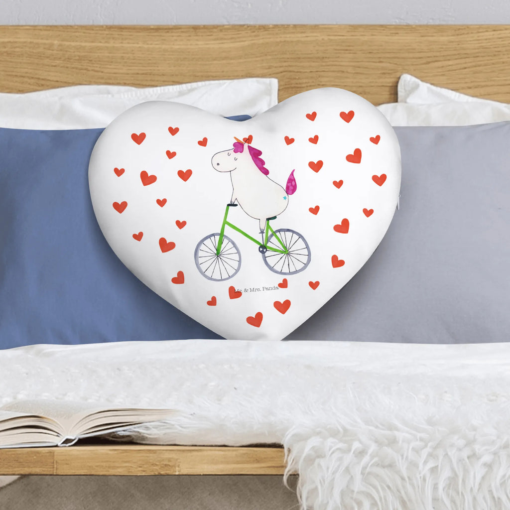 Heart cushion unicorn cyclist unicorn, unicorns, cycling, present, confetti, luxury problem, love affliction, bike, wheel, cyclist gift, grief, fairy dust