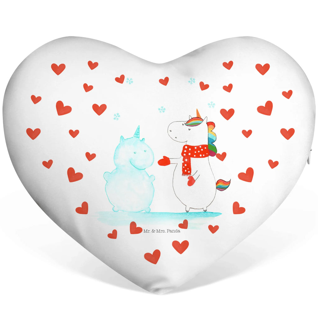 Heart cushion unicorn snowman unicorn, unicorns, Cake, Winter, X-Mas, Snow, Snowman, Cap, Christmas Motif, present, Gloves, Unicorn, Cold, winter gift, Christmas