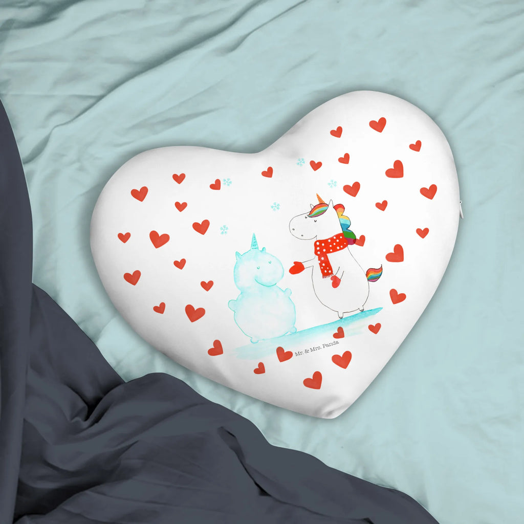 Heart cushion unicorn snowman unicorn, unicorns, Cake, Winter, X-Mas, Snow, Snowman, Cap, Christmas Motif, present, Gloves, Unicorn, Cold, winter gift, Christmas