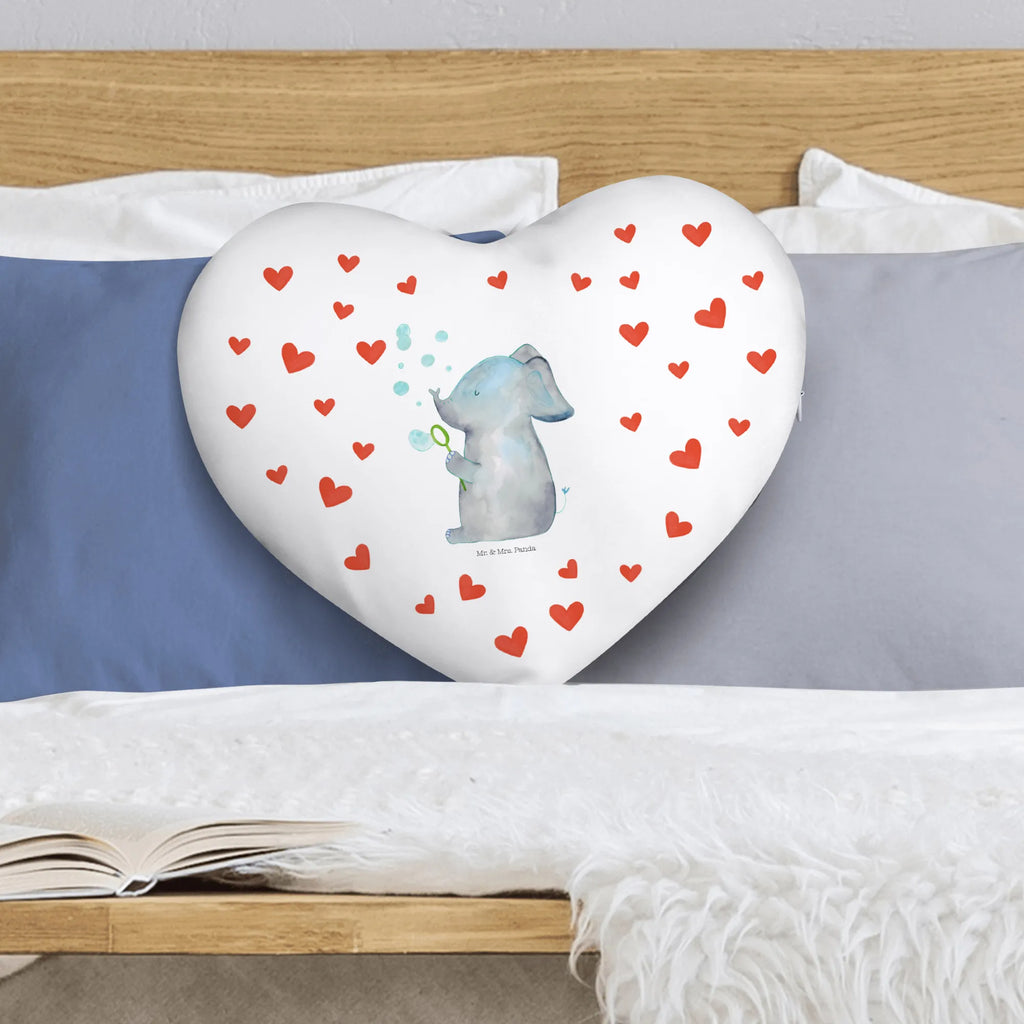 Poduszka w kształcie serca słoń bańki mydlane Motywy zwierzęce, dobra energia, zabawne powiedzonka, zwierzęta