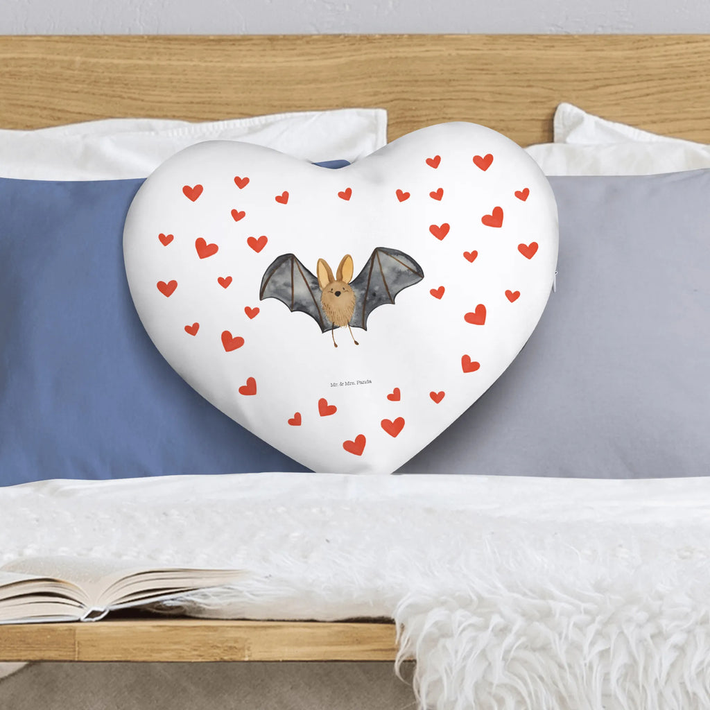 Heart cushion bat wing small animals, cute, funny, cute animal motives, hand drawn, small world, funny sayings, good mood, happy, gifts, gift ideas, special gifts, animal lover, card