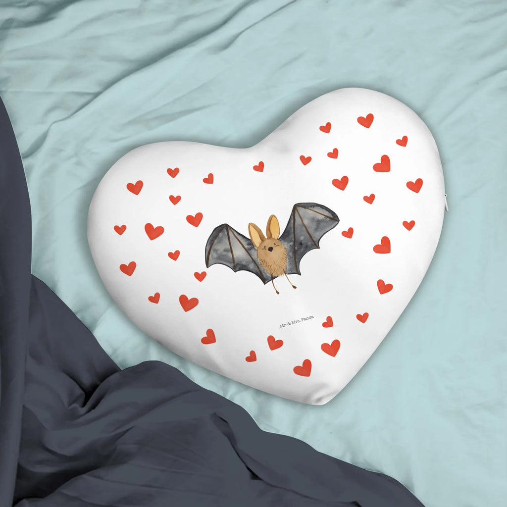 Heart cushion bat wing small animals, cute, funny, cute animal motives, hand drawn, small world, funny sayings, good mood, happy, gifts, gift ideas, special gifts, animal lover, card