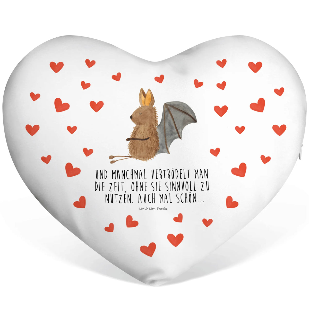 Heart cushion bat Sit small animals, cute, funny, cute animal motives, hand drawn, small world, funny sayings, good mood, happy, gifts, gift ideas, special gifts, animal lover, card, bat, bats, motivation, relax