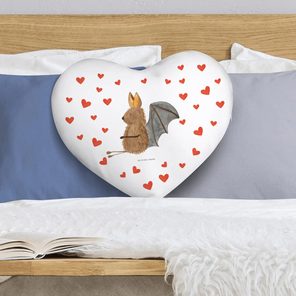 Heart cushion bat Sit small animals, cute, funny, cute animal motives, hand drawn, small world, funny sayings, good mood, happy, gifts, gift ideas, special gifts, animal lover, card, bat, bats, motivation, relax