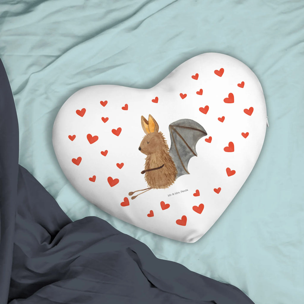 Heart cushion bat Sit small animals, cute, funny, cute animal motives, hand drawn, small world, funny sayings, good mood, happy, gifts, gift ideas, special gifts, animal lover, card, bat, bats, motivation, relax