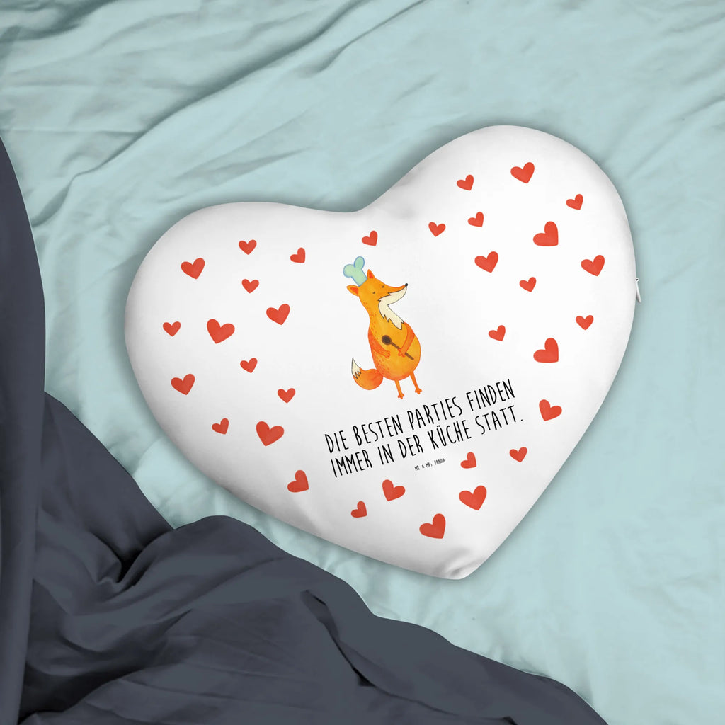 Heart cushion Fox A cook fox, foxes, forest wildlife, clever as a fox, animal lover, Slogan funny, Kitchen decoration, Fox, funny, Baker, Party slogan, Cook gift, Chefs, Kitchen slogan