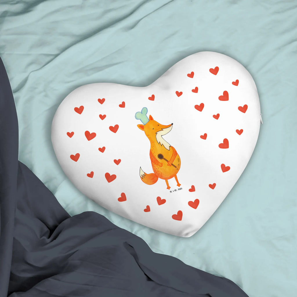 Heart cushion Fox A cook fox, foxes, forest wildlife, clever as a fox, animal lover, Slogan funny, Kitchen decoration, Fox, funny, Baker, Party slogan, Cook gift, Chefs, Kitchen slogan