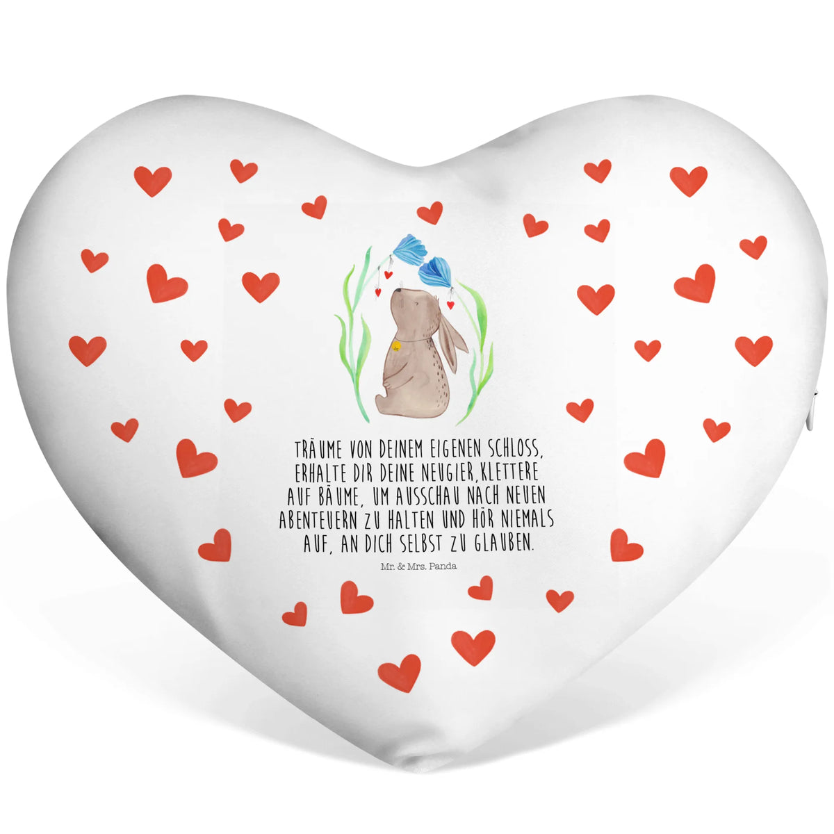Heart cushion Hare flower Easter bunny, child, child's birthday, hope, baptism, birth, first child, christening gift, Bunny, rabbit, pregnancy, birthday