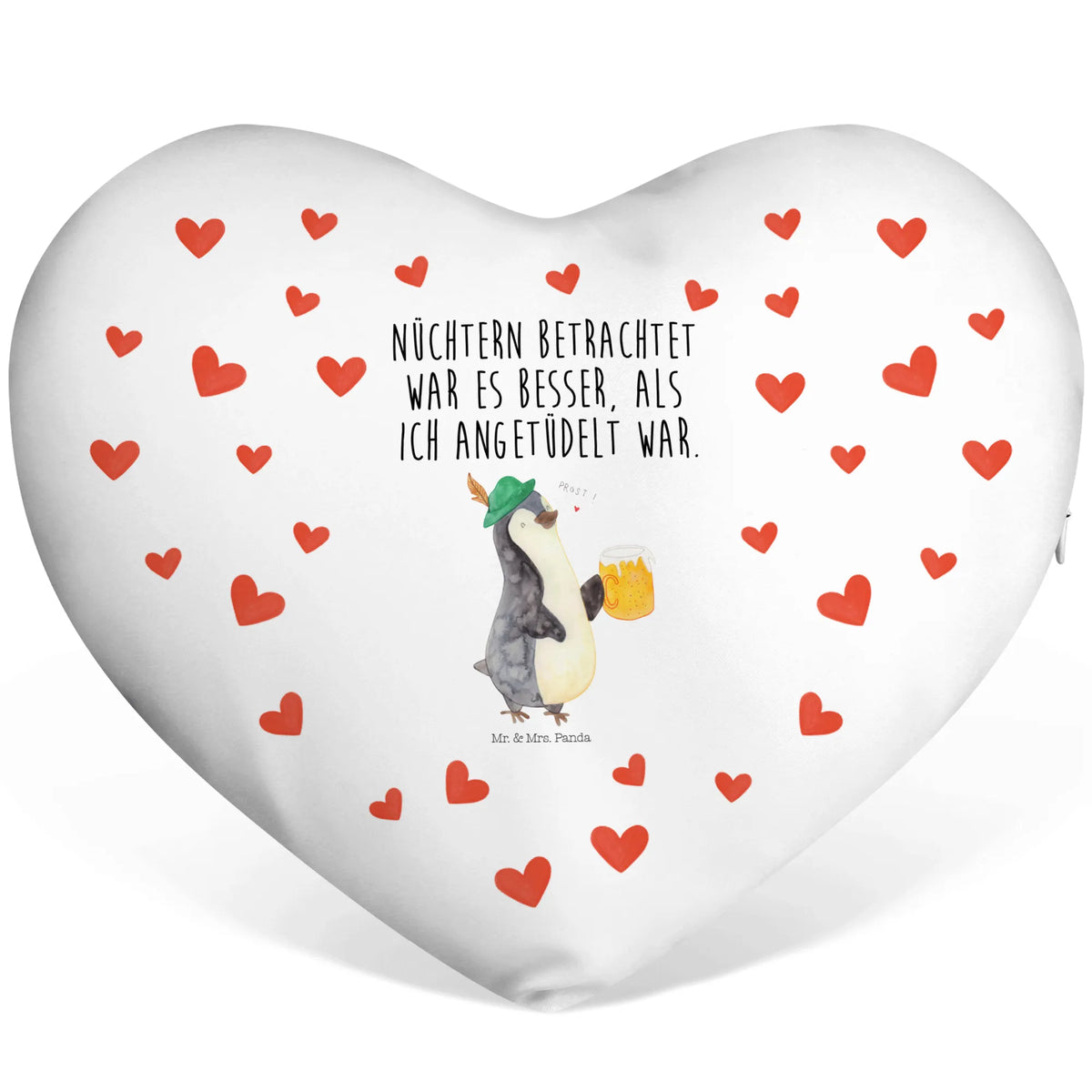 Poduszka w kształcie serca pingwin piwo Pinguin
