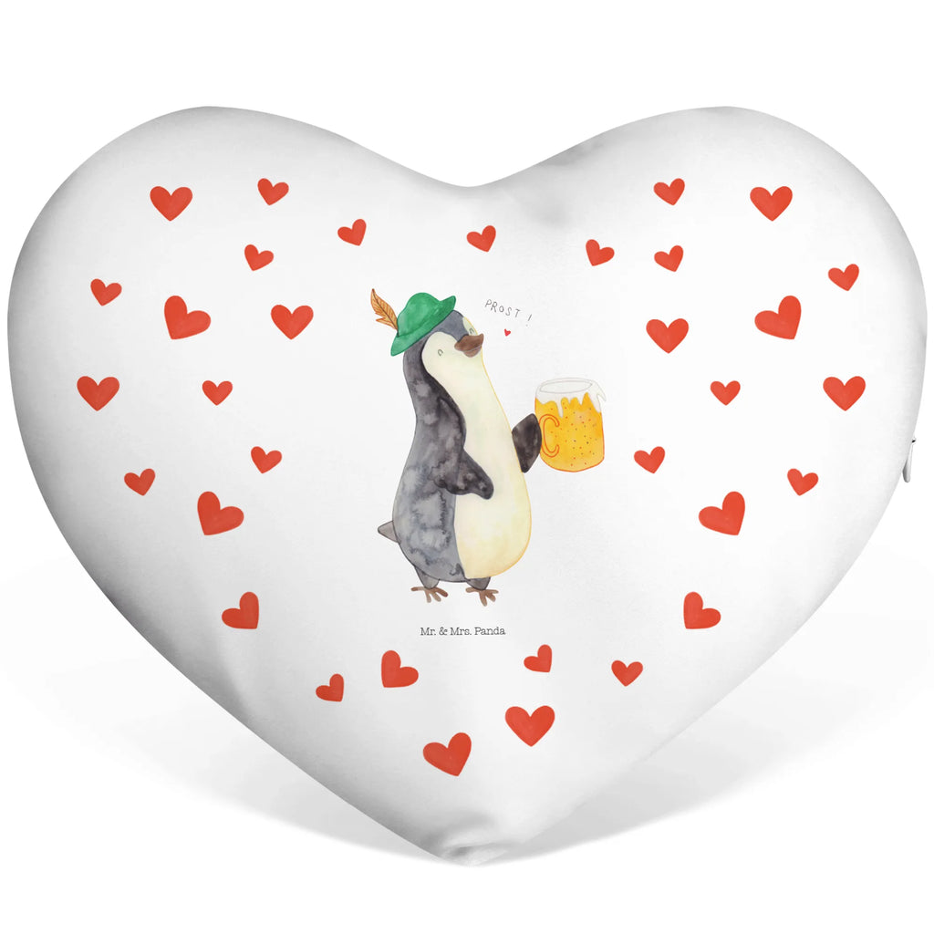 Heart cushion Penguin Beer Penguin, North Pole, Winter, Penguins, beer, Oktoberfest, penguins