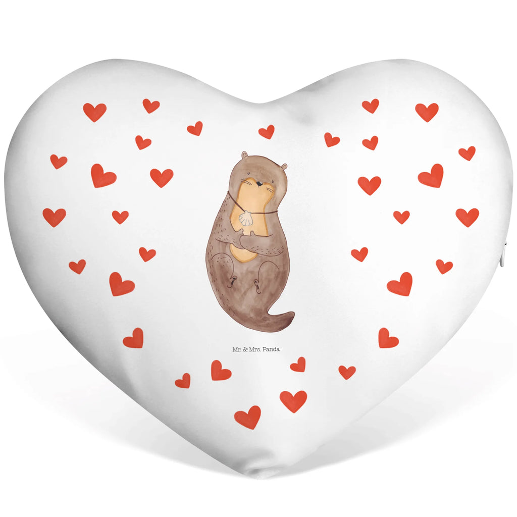 Heart cushion otter shell otter, marten, sea otter, European otter, water mammal, aquatic animal, baby otter, predator, water, otter gifts, animal lover, gift ideas for animal lovers, animal, mammal, water animal, gifts for people in love, dreaming, office, otter love, motivation, daydreaming, brooding