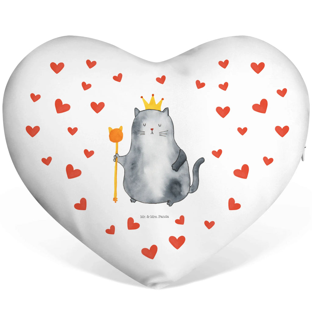Heart cushion Cat king cat, tomcat, kitty, meow, kitten, housecat, mama cat, love cats, cat image, cat fan, cat lover, cat fancier, cat decoration, gift for cat lover, cat owner, funny cats, cat sayings, cat motto, funny cat gifts, fan merchandise, cat stuff, animal lover, cats, pussy, tenement, family, queen, moving in, king, move, pet, apartment, first own apartment