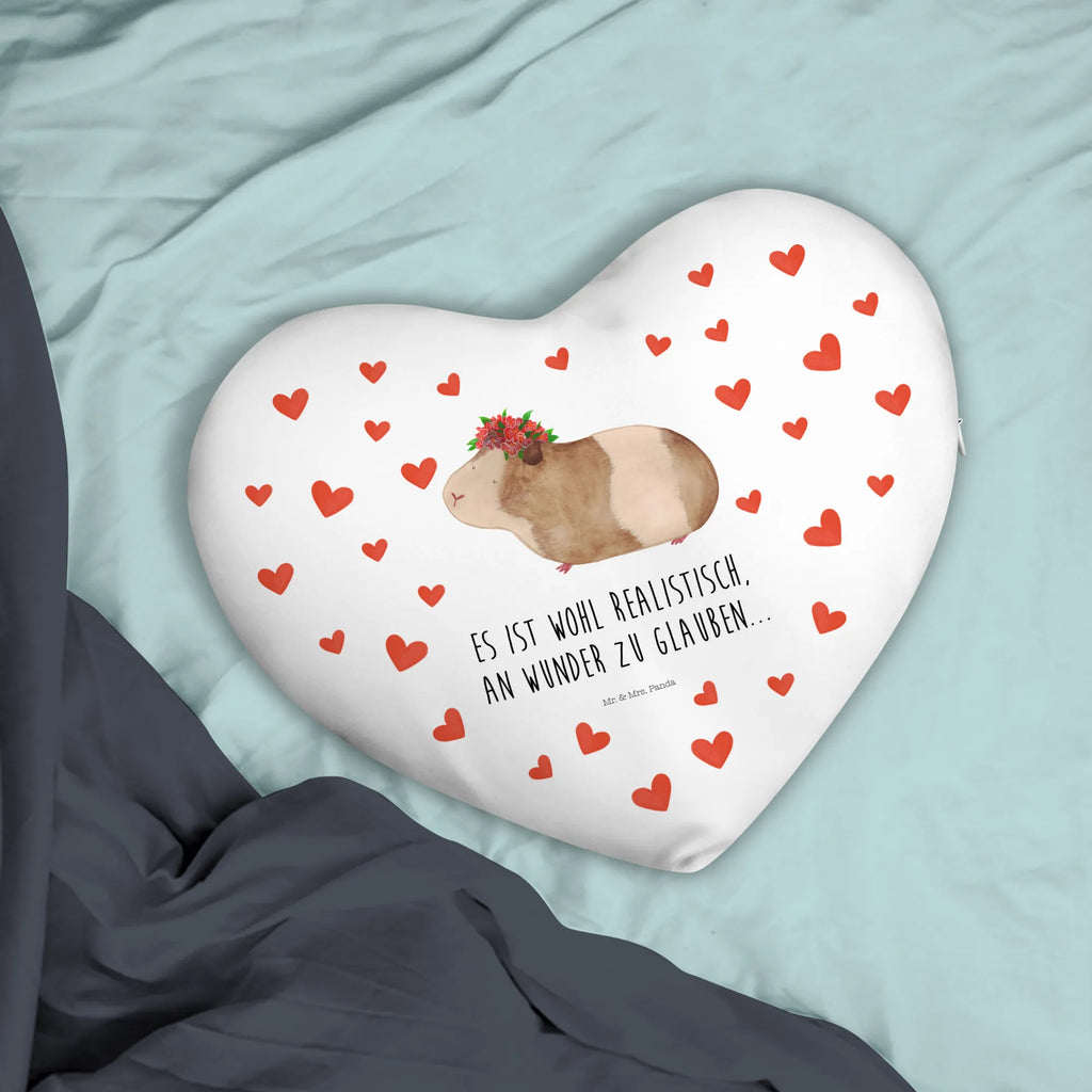 Heart cushion Guinea pig wisdom small animals, cute, funny, cute animal motives, hand drawn, small world, funny sayings, good mood, happy, gifts, gift ideas, special gifts, animal lover, card, meerie, wonder, guinea pig, wonderland, reality, flower child, wisdom, saying, Meeries, motivation