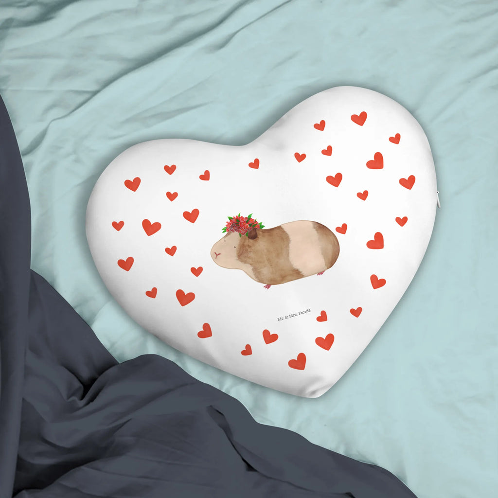 Heart cushion Guinea pig wisdom small animals, cute, funny, cute animal motives, hand drawn, small world, funny sayings, good mood, happy, gifts, gift ideas, special gifts, animal lover, card, meerie, wonder, guinea pig, wonderland, reality, flower child, wisdom, saying, Meeries, motivation