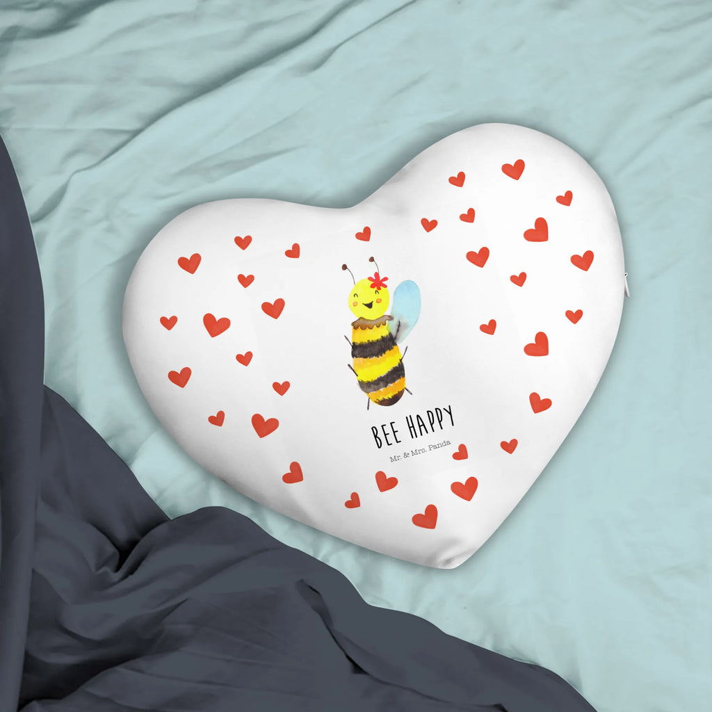 Heart cushion bee happy Bee, wasp, bumblebee