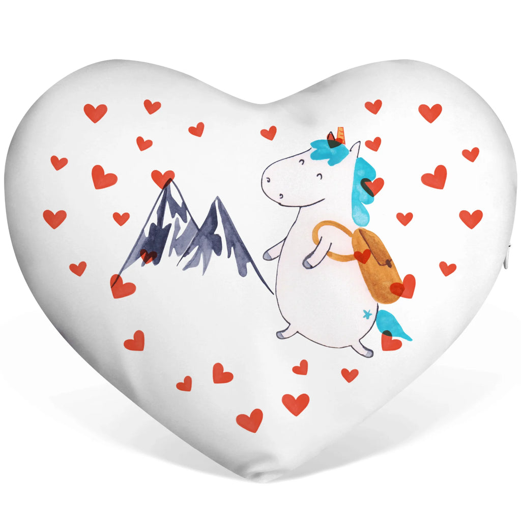 Heart cushion unicorn climber unicorn, unicorns, mountains, world traveler, vacation, english, Einhorn, explorer, adventure, world trip, travel, adventurer, mountaineer