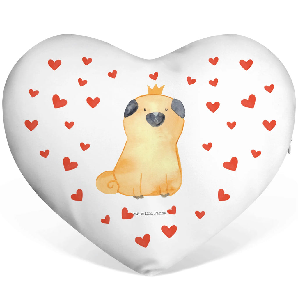 Heart cushion pug Crown dog, mutt, hound, woof, dog mama, dog breed, love dogs, love for dogs, dog decorative items, bag with dog print, funny gifts for dog owners, what do you give a dog lover, Christmas gifts for dogs, gifts for dogs, dog sayings, dog owners. Saying, funny, house rules, Pug, allergic, childless