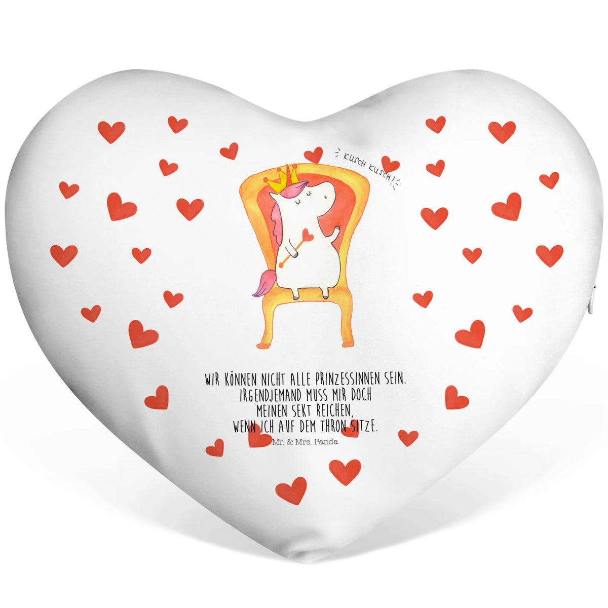 Heart cushion unicorn king Ruler, Princess, Crown, Present friend, Chancellor, Prosecco, President, friend gift, King, Emperor