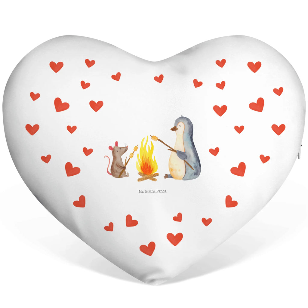 Heart cushion Penguin campfire Penguin, North Pole, Winter, Penguins, life motivation, new start, everyday office life, work, life, motivation, fire, life motto, campfire, marshmallows, barbecue, job, office, love, mouse, penguins