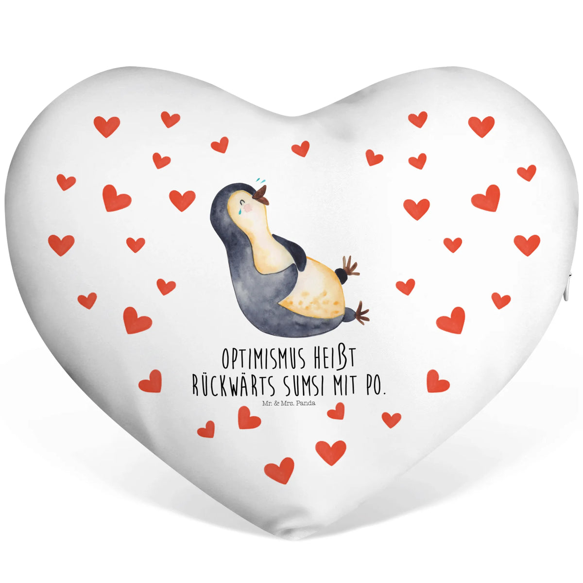 Heart cushion Penguin Laugh Penguin, North Pole, Winter, Penguins, Pinguin, lustiger Spruch, Optimismus, Fröhlich, Pinguine