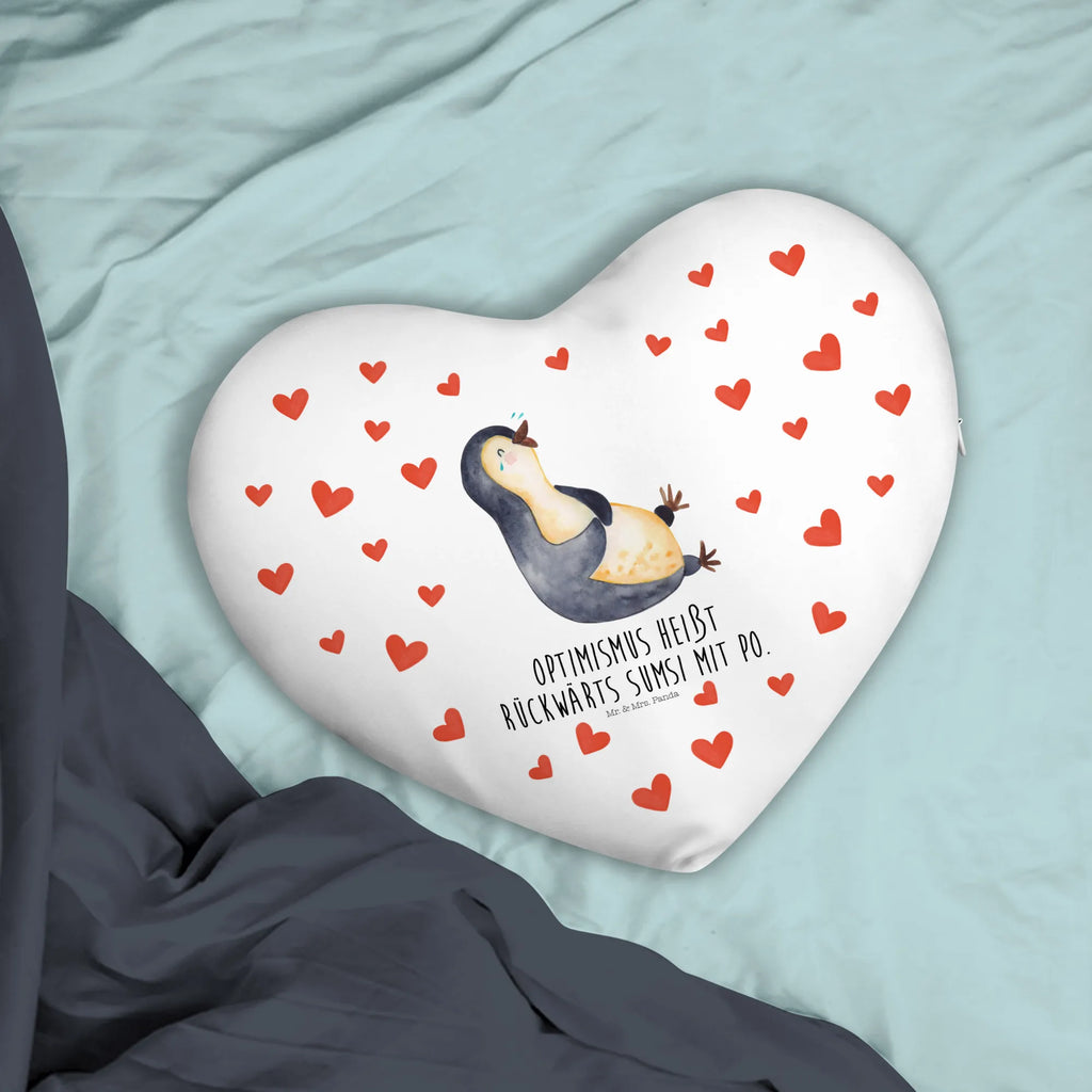Heart cushion Penguin Laugh Penguin, North Pole, Winter, Penguins, Pinguin, lustiger Spruch, Optimismus, Fröhlich, Pinguine