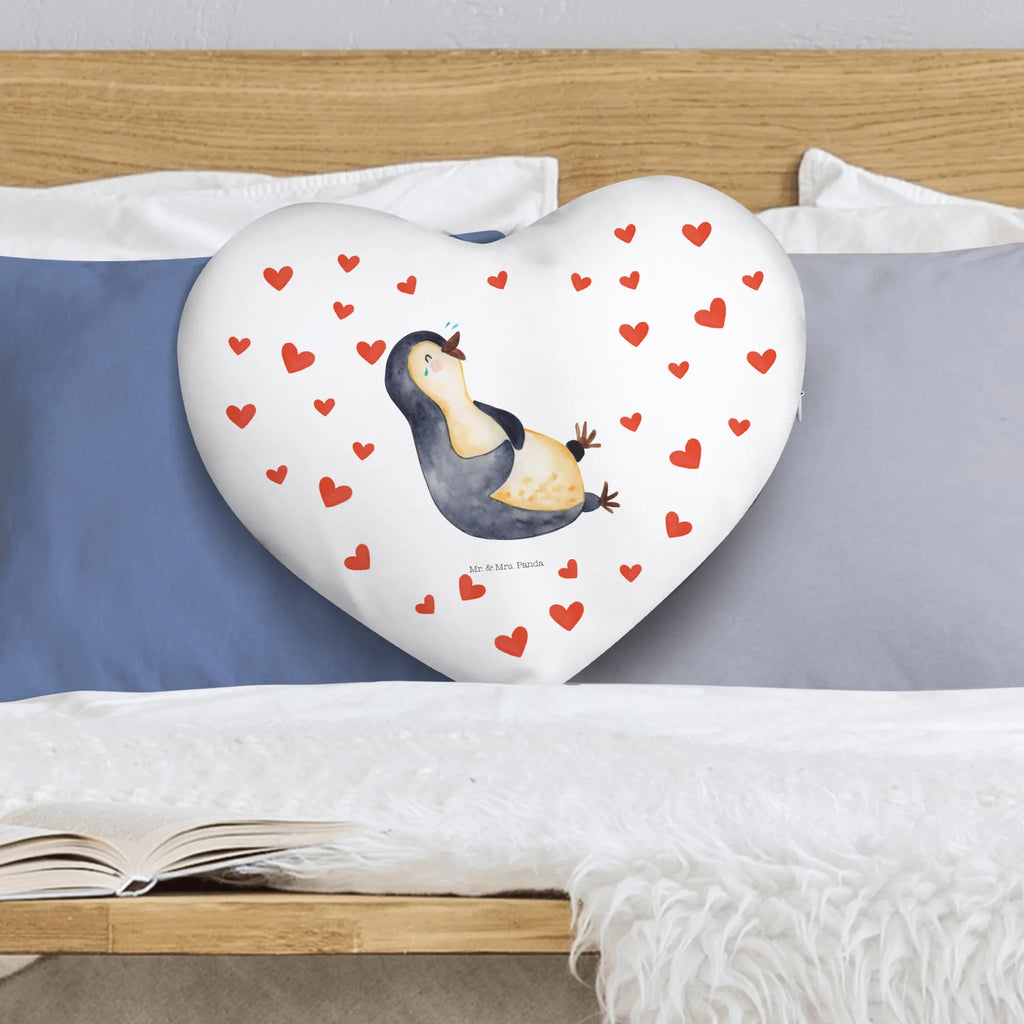 Heart cushion Penguin Laugh Penguin, North Pole, Winter, Penguins, Pinguin, lustiger Spruch, Optimismus, Fröhlich, Pinguine
