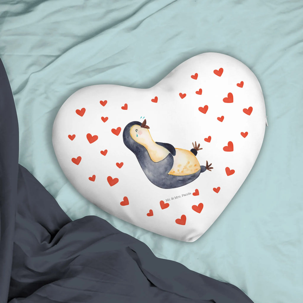 Heart cushion Penguin Laugh Penguin, North Pole, Winter, Penguins, Pinguin, lustiger Spruch, Optimismus, Fröhlich, Pinguine