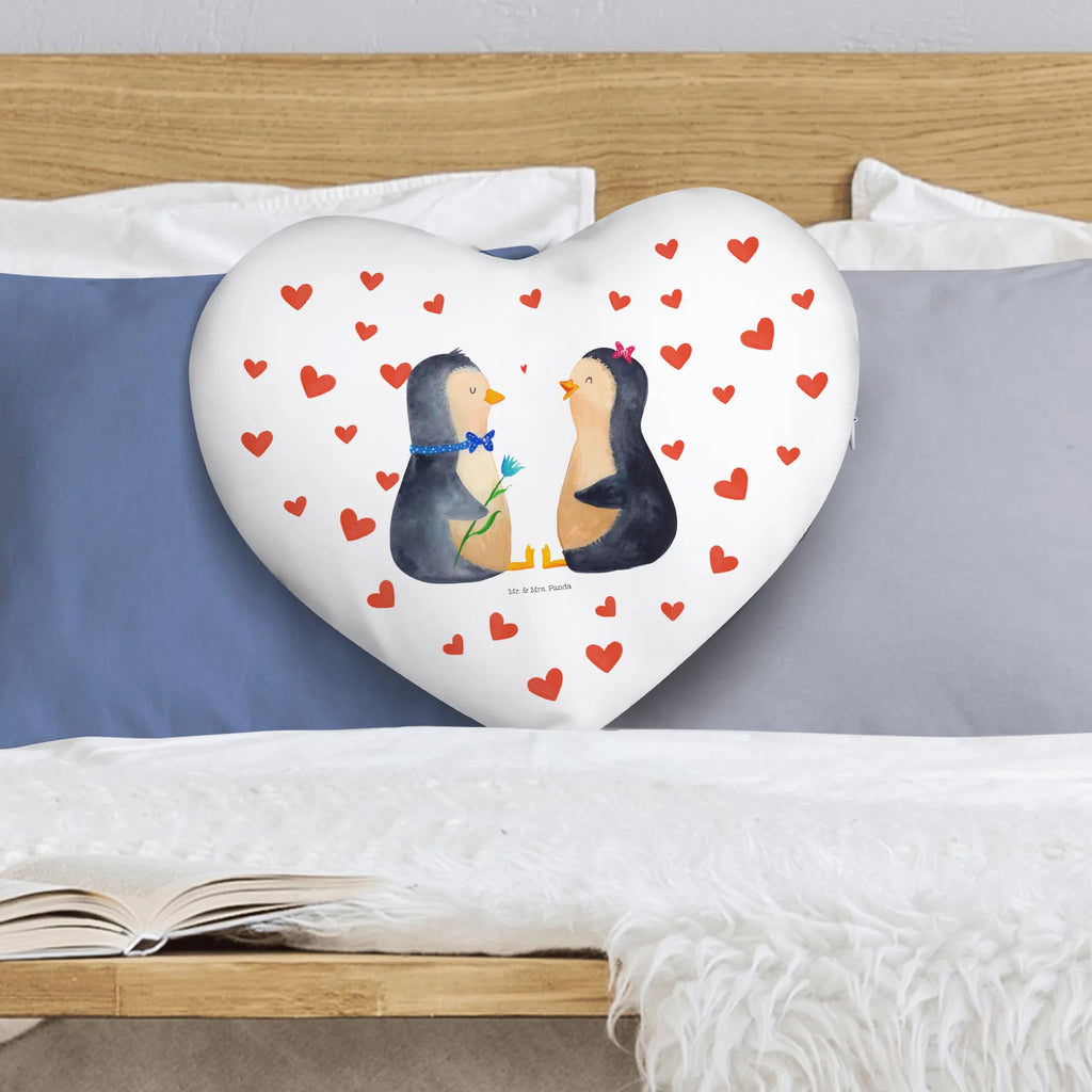 Heart cushion Penguin pair Penguin, North Pole, Winter, Penguins, penguins, love gift, love, lovers, penguin, wedding, engagement, anniversary, proof of love, wedding day, great love, wedding gift, dream couple