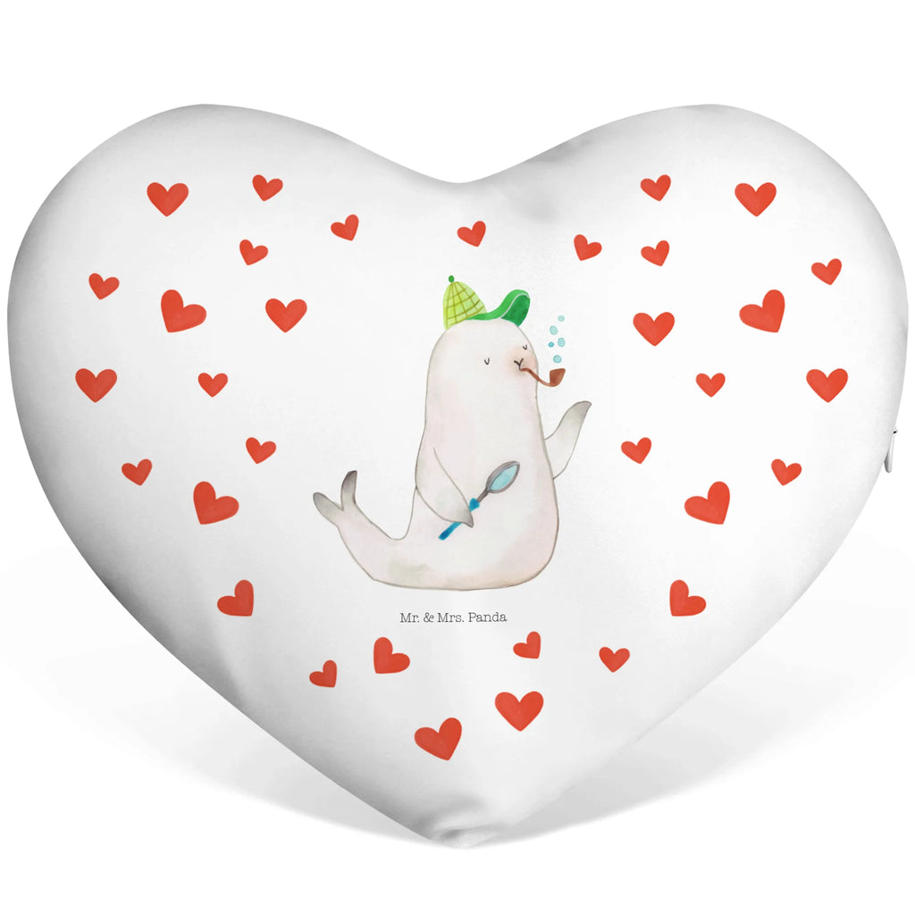 Heart cushion seal sherlock small animals, cute, funny, cute animal motives, hand drawn, small world, funny sayings, good mood, happy, gifts, gift ideas, special gifts, animal lover, card