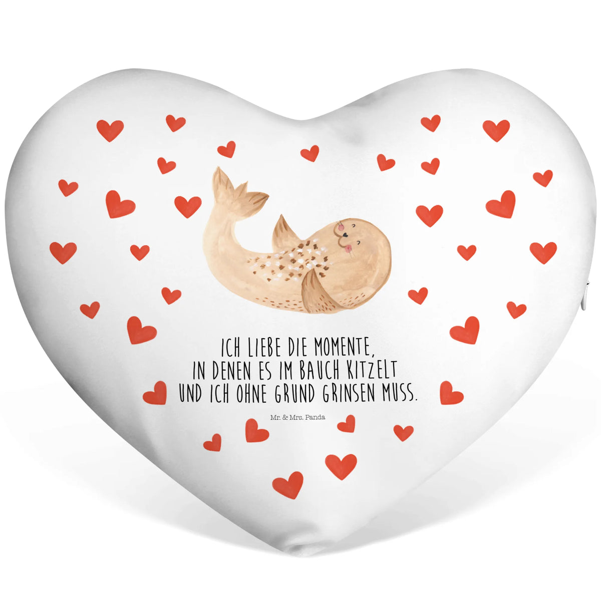 Heart cushion seal Lay card, gift ideas, gifts, small animals, cute, cute animal motives, hand drawn, funny sayings, good mood, special gifts, animal lover, Baltic Sea, joy, North Sea, sea animal, seals, laughter, Seal