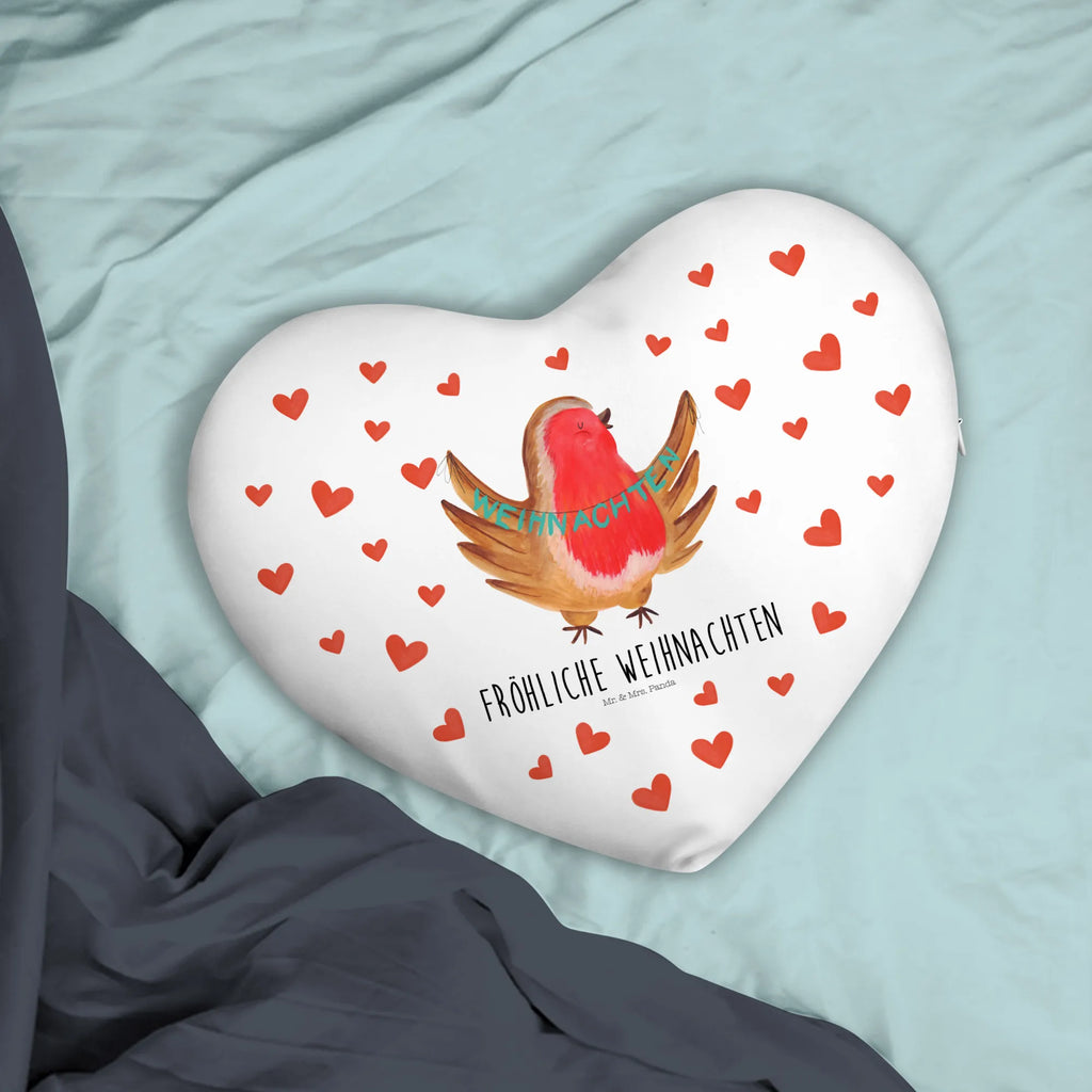 Heart cushion robin Christmas Winter, Christmas, Christmas time, snow, Christmas Eve, xmas, Merry Christmas, winter, bird, Christmas motif, Christmas greeting