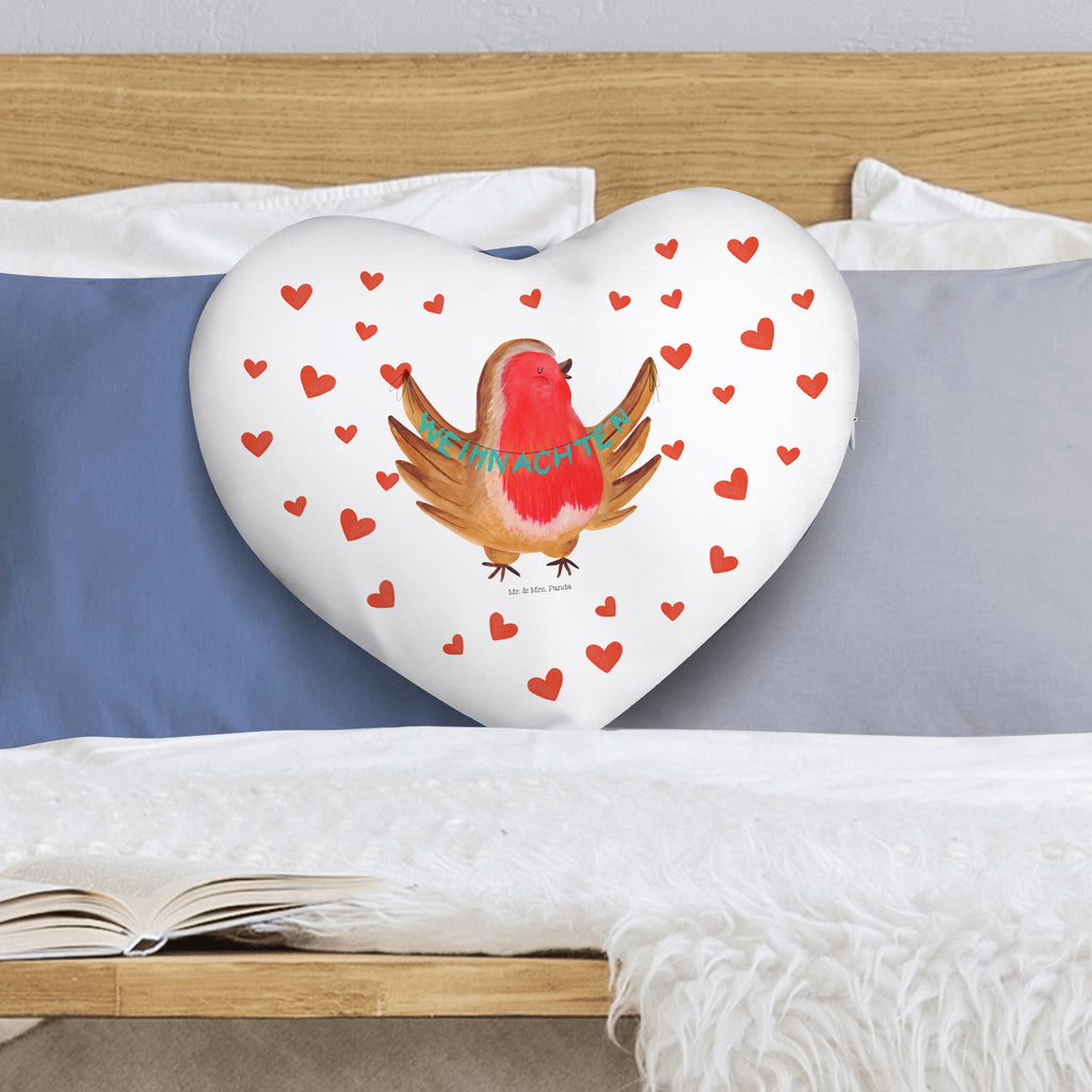Heart cushion robin Christmas Winter, Christmas, Christmas time, snow, Christmas Eve, xmas, Merry Christmas, winter, bird, Christmas motif, Christmas greeting