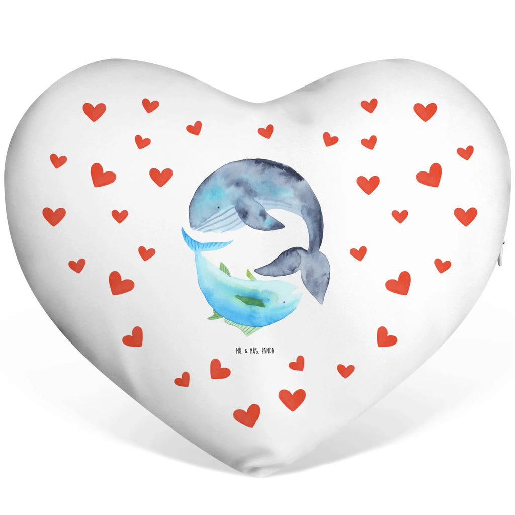 Poduszka w kształcie serca wieloryb tuńczyk Motywy zwierzęce, dobra energia, zabawne powiedzonka, zwierzęta