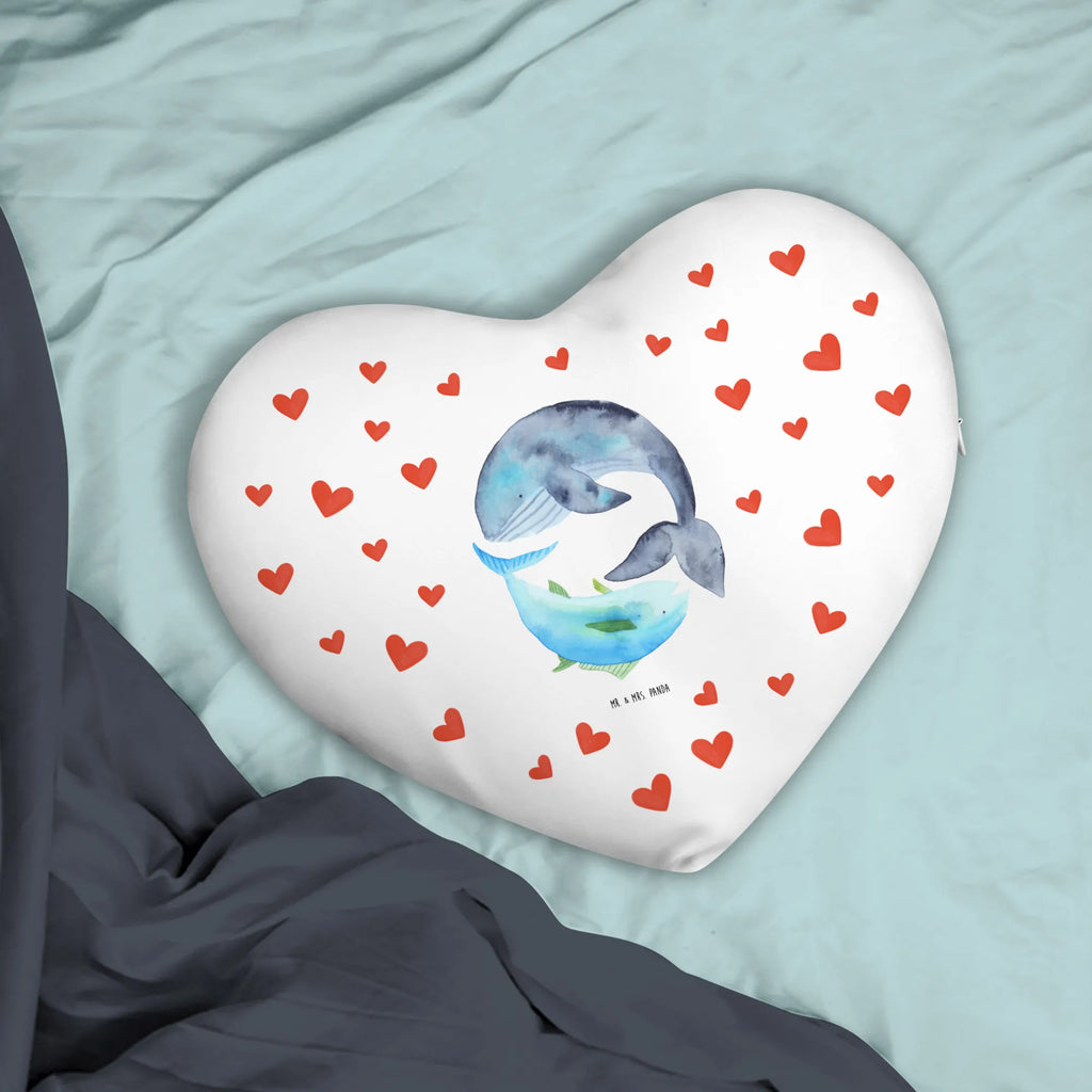 Poduszka w kształcie serca wieloryb tuńczyk Motywy zwierzęce, dobra energia, zabawne powiedzonka, zwierzęta