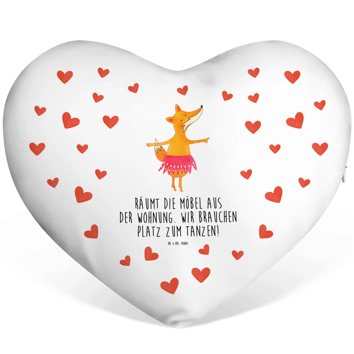 Heart cushion Fox ballerina fox, foxes, forest wildlife, clever as a fox, animal lover, invitation, dancer, party, ballerina, ballet, vixen, birthday, fox saying, dancing