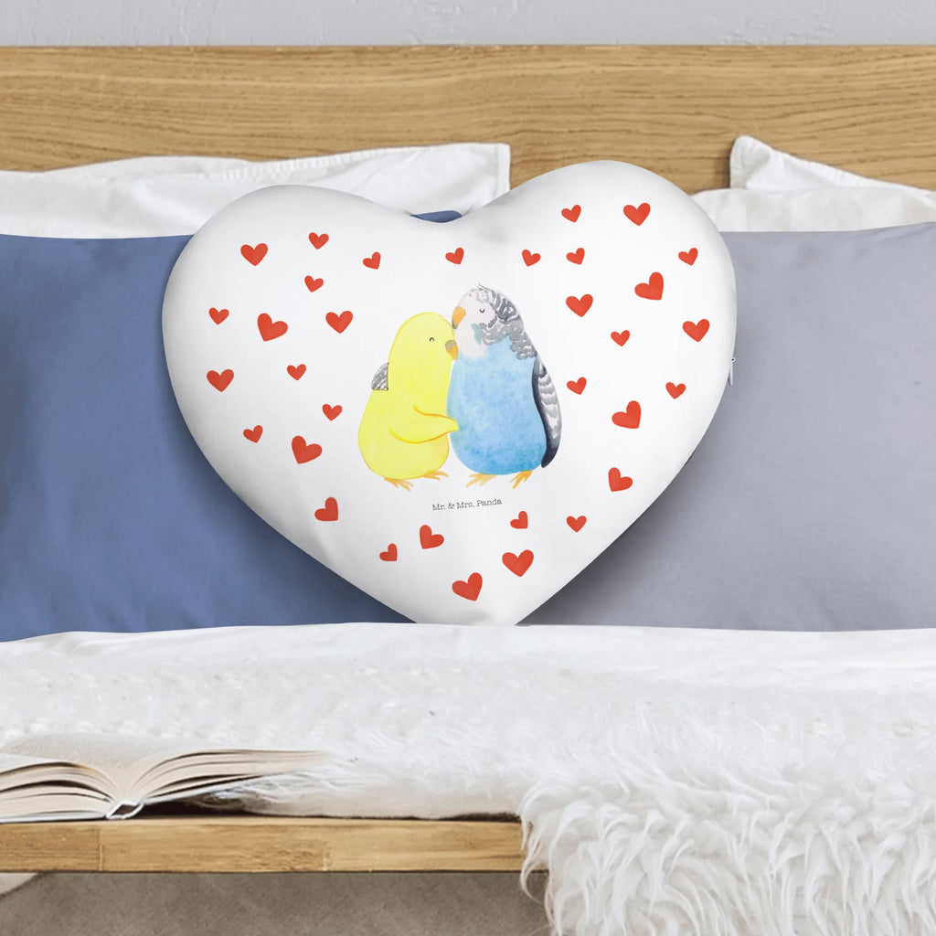 Heart cushion Parakeets in love Love, Loving, Two, Together, Marriage, Engagement, Proposal of marriage, Love gift, gift for her, gift for him, anniversary gift, trust, love, budgie, closeness, birds, cuddling