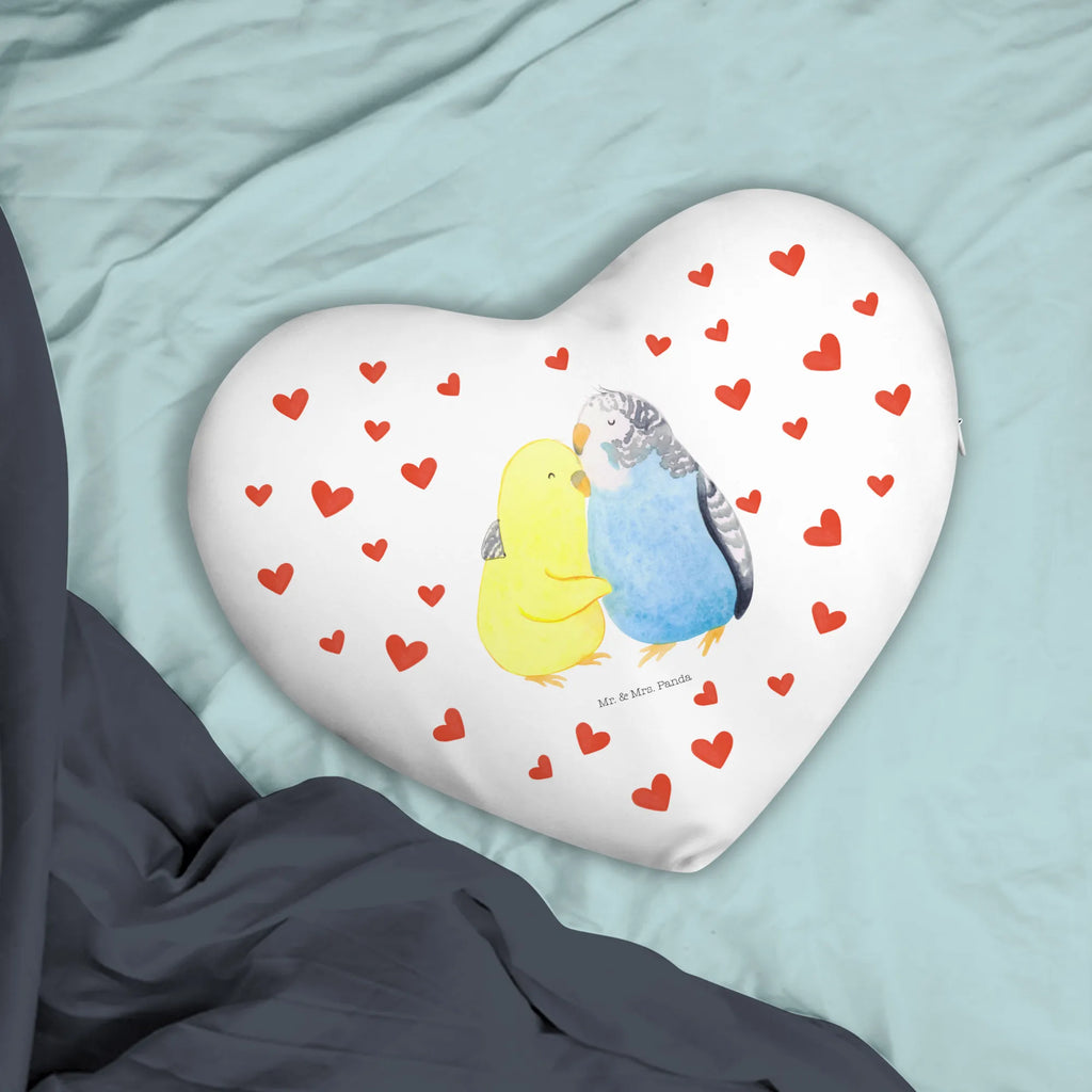 Heart cushion Parakeets in love Love, Loving, Two, Together, Marriage, Engagement, Proposal of marriage, Love gift, gift for her, gift for him, anniversary gift, trust, love, budgie, closeness, birds, cuddling