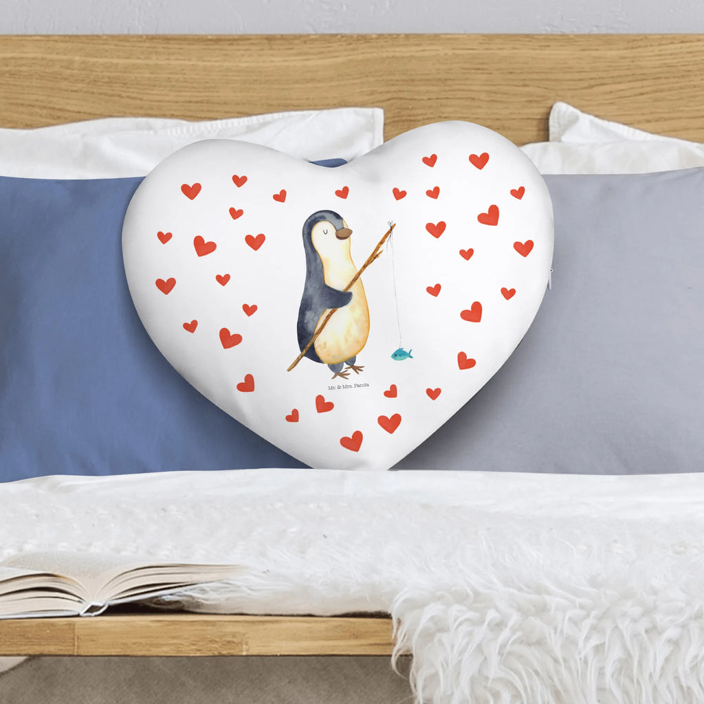 Heart cushion Penguin angler Penguin, North Pole, Winter, Penguins, planner, new start, daydreams, penguin, gift idea, weekend, hobby, daily schedule, motivation, plan, gift, penguins, vacation, friends, fishing, angler