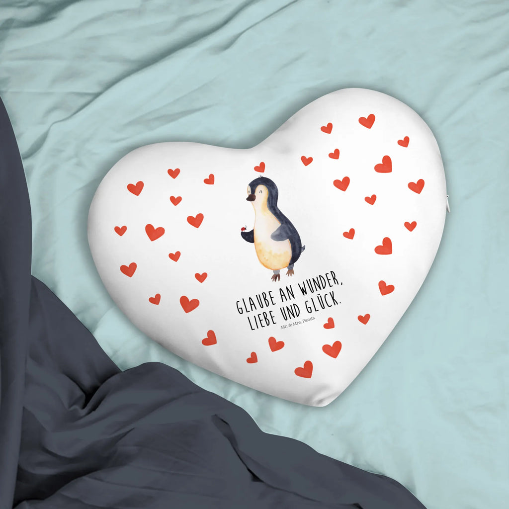 Heart cushion Penguin ladybug Penguin, North Pole, Winter, Penguins, joy, joy of life, wonder, love, penguins, happiness, ladybird